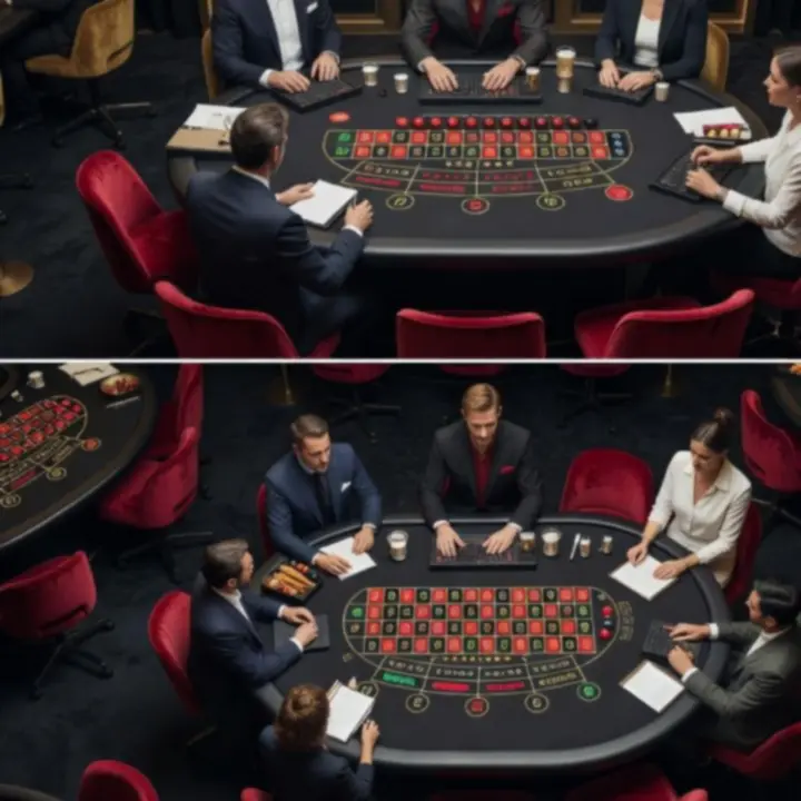 Stoły do ruletki, blackjacka i pokera z lotu ptaka